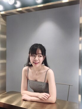 「plaid」｜「アイテム（ワンピース/ドレス）」を使った、Yellowlineeeさん（レディース・160cm）の春コーディネート