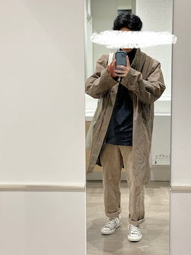「Eddie Bauer（エディーバウアー）のアイテム（モッズコート）」を使った、🔰社会人さん（メンズ・171cm）の秋コーディネート