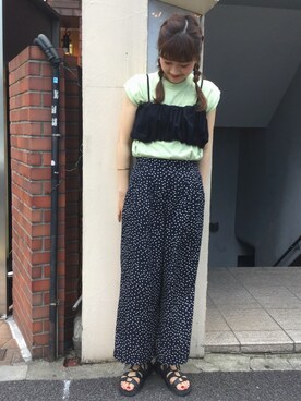 「MIYAO（ミヤオ）のアイテム（トップス）」を使った、hazuki yoshizawaさん（レディース・166cm）の春コーディネート