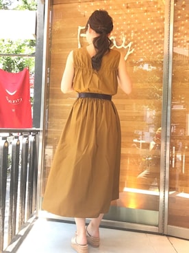 「le crabe rouge」｜hazuki yoshizawaさん（レディース・166cm）の夏コーディネート