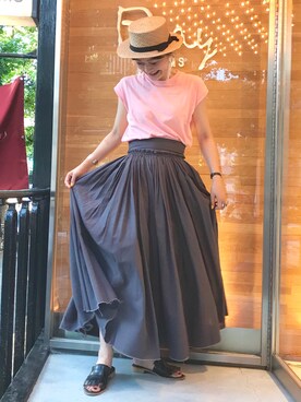 「RBS」｜「アイテム（帽子）」を使った、hazuki yoshizawaさん（レディース・166cm）の夏コーディネート