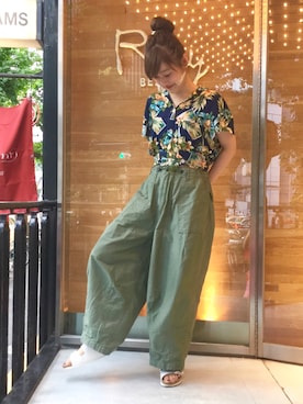 「ヒザデルパンツ」｜hazuki yoshizawaさん（レディース・166cm）の夏コーディネート
