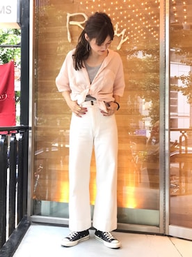 「Chuck Taylor」｜hazuki yoshizawaさん（レディース・166cm）の夏コーディネート