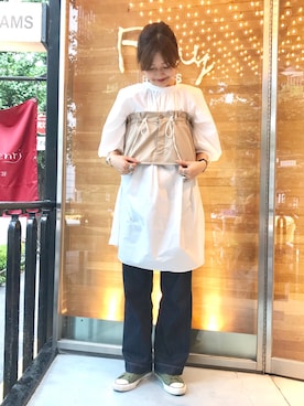 「RBS（アールビーエス）のアイテム」を使った、hazuki yoshizawaさん（レディース・166cm）の夏コーディネート