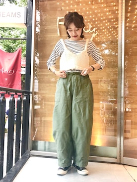 「ヒザデルパンツ」｜hazuki yoshizawaさん（レディース・166cm）の夏コーディネート