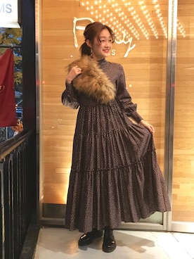 「RBS（アールビーエス）のアイテム」を使った、hazuki yoshizawaさん（レディース・166cm）の冬コーディネート