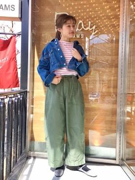 「マリンコーデ」｜「アイテム（ブルゾン）」を使った、hazuki yoshizawaさん（レディース・166cm）の冬コーディネート