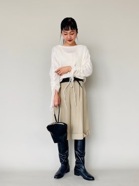 「Ray BEAMS（レイビームス）のアイテム（バッグ）」を使った、hazuki yoshizawaさん（レディース・166cm）の秋コーディネート