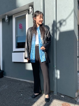 「AKIRANAKA（アキラナカ）のアイテム」を使った、hazuki yoshizawaさん（レディース・166cm）の冬コーディネート