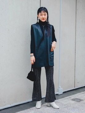 「白ブーツ」｜hazuki yoshizawaさん（レディース・166cm）の秋コーディネート