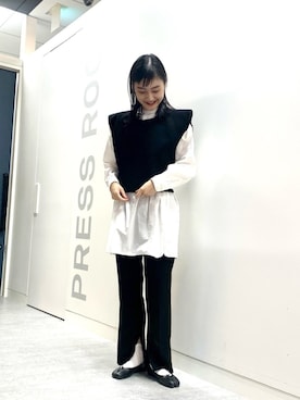 「アイテム（バレエシューズ）」を使った、hazuki yoshizawaさん（レディース・166cm・20代）の冬コーディネート