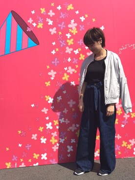 「gray」｜「アイテム（ブルゾン）」を使った、yoshimeさん（レディース・158cm）の秋コーディネート