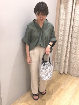 「アイテム（ハンドバッグ）」を使った、yoshimeさん（レディース・158cm）の夏コーディネート