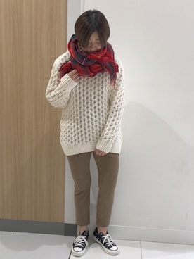「Green　Parks（グリーンパークス）のアイテム（レギンス/スパッツ）」を使った、yoshimeさん（レディース・158cm）の秋コーディネート