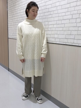 「Green　Parks（グリーンパークス）のアイテム（レギンス/スパッツ）」を使った、yoshimeさん（レディース・158cm）の冬コーディネート