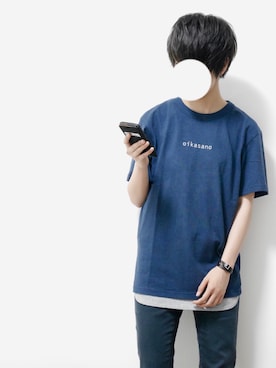 「クルーネックTシャツ」｜「アイテム（アクセサリー）」を使った、ささん（レディース・157cm）の夏コーディネート