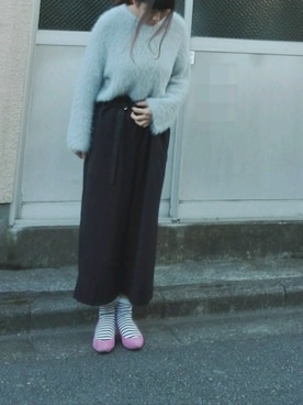 「もけもけ」｜「アイテム（パンプス）」を使った、がをさん（レディース・161cm）の冬コーディネート