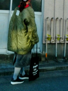 「アイテム（その他アウター、グリーン系）」を使った、がをさん（レディース・161cm）の冬コーディネート