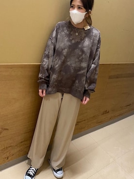 「Green　Parks（グリーンパークス）のアイテム（その他パンツ）」を使った、bu____さん（レディース・156cm）の秋コーディネート