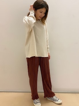 「Green　Parks（グリーンパークス）のアイテム（その他パンツ）」を使った、bu____さん（レディース・156cm）の秋コーディネート