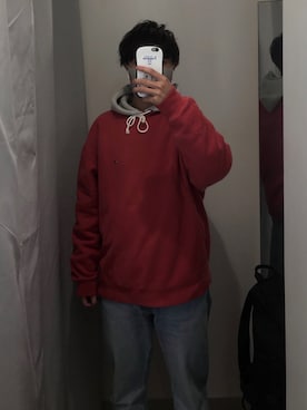 「TOMMY HILFIGER（トミーヒルフィガー）のアイテム（スウェット）」を使った、dededaiさん（メンズ・168cm）の冬コーディネート