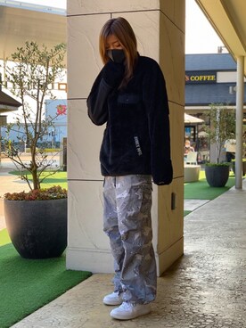 「カーゴパンツコーデ」｜「アイテム（ブルゾン）」を使った、kさん（レディース・171cm）の冬コーディネート