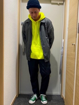 「Johnbull Private labo（ジョンブルプライベートラボ）のアイテム（スラックス）」を使った、こーたさん（メンズ・173cm）の春コーディネート