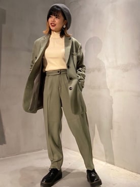 「COLONY 2139（コロニートゥーワンスリーナイン）のアイテム（ハンチング/ベレー帽）」を使った、𝓜𝒪𝒩ℰさん（レディース・153cm）の秋コーディネート