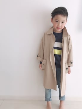 「5歳」｜「アイテム（トレンチコート）」を使った、HR86***さん（キッズ・110cm）の冬コーディネート