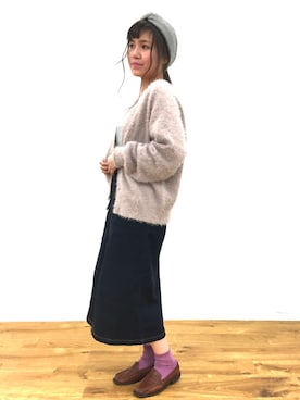 「アイテム（デニムスカート）」を使った、ふたわたりさん（レディース・149cm・20代）の春コーディネート