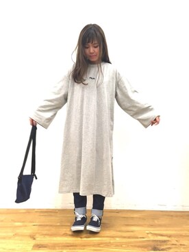 「FILA（フィラ）のアイテム（ワンピース/ドレス）」を使った、ふたわたりさん（レディース・149cm）の春コーディネート
