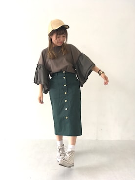 「アイテム（腕時計）」を使った、ふたわたりさん（レディース・149cm）の春コーディネート