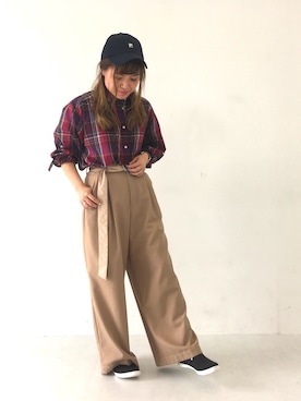 「FILA（フィラ）のアイテム（帽子）」を使った、ふたわたりさん（レディース・150cm）の春コーディネート