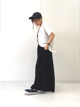 「E hyphen world gallery（イーハイフンワールドギャラリー）のラメリブタンクトップ（タンクトップ）」を使った、ふたわたりさん（レディース・150cm）の夏コーディネート