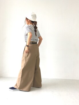 「FILA（フィラ）のアイテム（帽子）」を使った、ふたわたりさん（レディース・150cm）の夏コーディネート