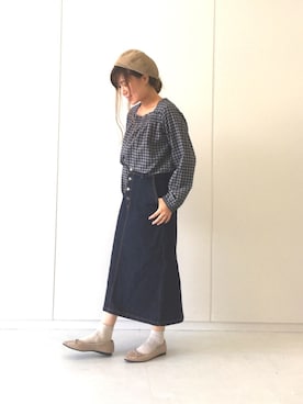 「アイテム（ハンチング/ベレー帽、ベージュ系）」を使った、ふたわたりさん（レディース・150cm）の夏コーディネート