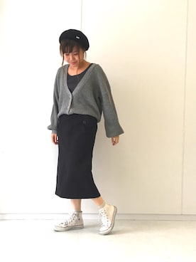 「E hyphen world gallery（イーハイフンワールドギャラリー）のラメリブタンクトップ（タンクトップ）」を使った、ふたわたりさん（レディース・150cm）の夏コーディネート