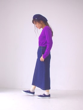 「アイテム（ハンチング/ベレー帽）」を使った、ふたわたりさん（レディース・150cm・20代）の夏コーディネート