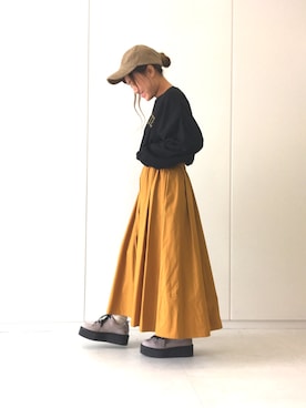 「Lee（リー）のアイテム（キャップ）」を使った、ふたわたりさん（レディース・150cm）の夏コーディネート