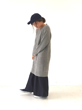 「Lee（リー）のアイテム（キャップ）」を使った、ふたわたりさん（レディース・150cm）の秋コーディネート