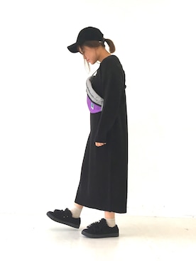 「アイテム（ボディバッグ/ウエストポーチ）」を使った、ふたわたりさん（レディース・150cm・20代）の秋コーディネート