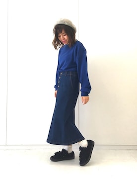 「アイテム（ハンチング/ベレー帽）」を使った、ふたわたりさん（レディース・150cm）の秋コーディネート