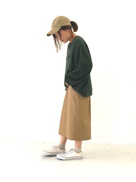「Lee（リー）のアイテム（キャップ）」を使った、ふたわたりさん（レディース・150cm）の秋コーディネート