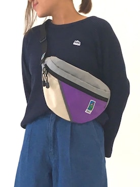 「E hyphen world gallery（イーハイフンワールドギャラリー）のデニムタック入りワイドパンツ（その他パンツ）」を使った、ふたわたりさん（レディース・150cm）の秋コーディネート