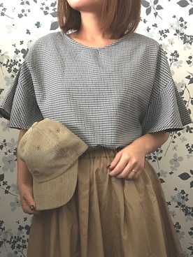 「Lee（リー）のアイテム（キャップ）」を使った、ふたわたりさん（レディース・150cm）の秋コーディネート