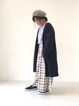 「アイテム（ハンチング/ベレー帽）」を使った、ふたわたりさん（レディース・150cm）の秋コーディネート
