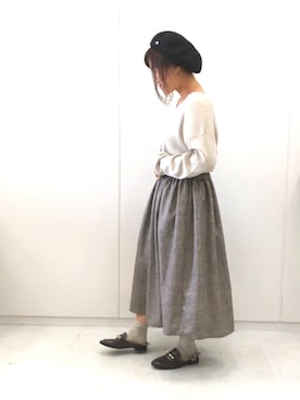 「アイテム（ハンチング/ベレー帽）」を使った、ふたわたりさん（レディース・150cm・20代）の秋コーディネート