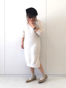 「フェザー」｜「アイテム（ハンチング/ベレー帽）」を使った、ふたわたりさん（レディース・150cm）の秋コーディネート