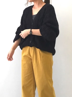 「E hyphen world gallery（イーハイフンワールドギャラリー）のラメリブタンクトップ（タンクトップ）」を使った、ふたわたりさん（レディース・150cm）の冬コーディネート