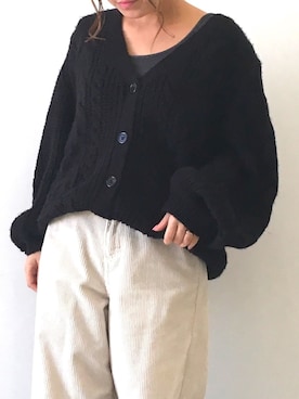 「E hyphen world gallery（イーハイフンワールドギャラリー）のラメリブタンクトップ（タンクトップ）」を使った、ふたわたりさん（レディース・150cm）の冬コーディネート